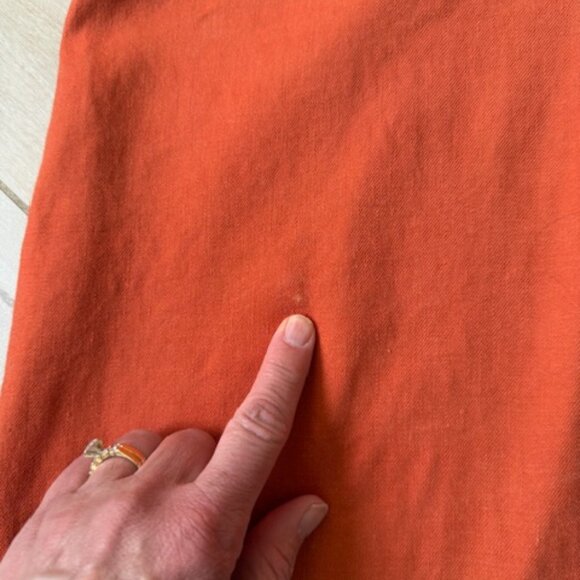 Anthropologie Maeve The Colette Wrap Jumpsuit Linen Blend Burnt Orange Size 2 - Picture 7 of 7